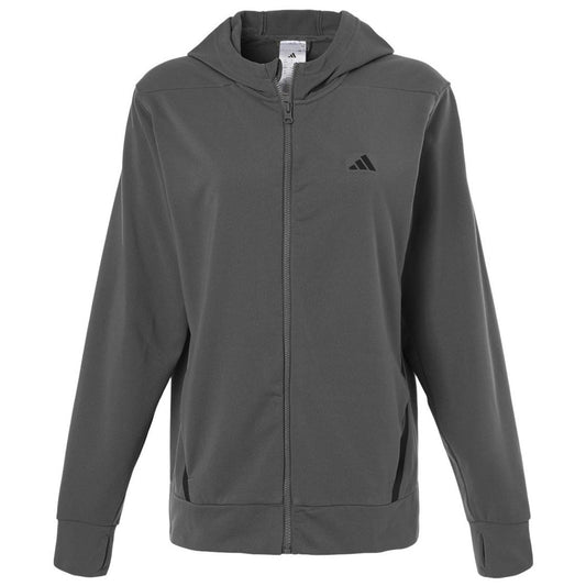 Adidas Women's Team Grey Four/Black Game & Go Fleece Full-Zip Hooded Sweatshirt