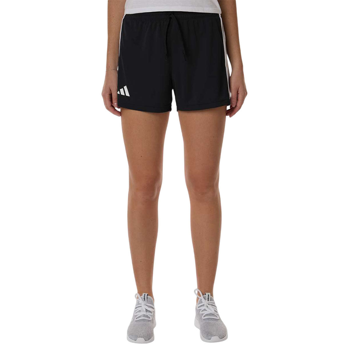 Adidas Women's Black/White 3-Stripes 3" Shorts