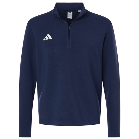 adidas Men's Team Navy Blue/White 3-Stripes Quarter-Zip Pullover