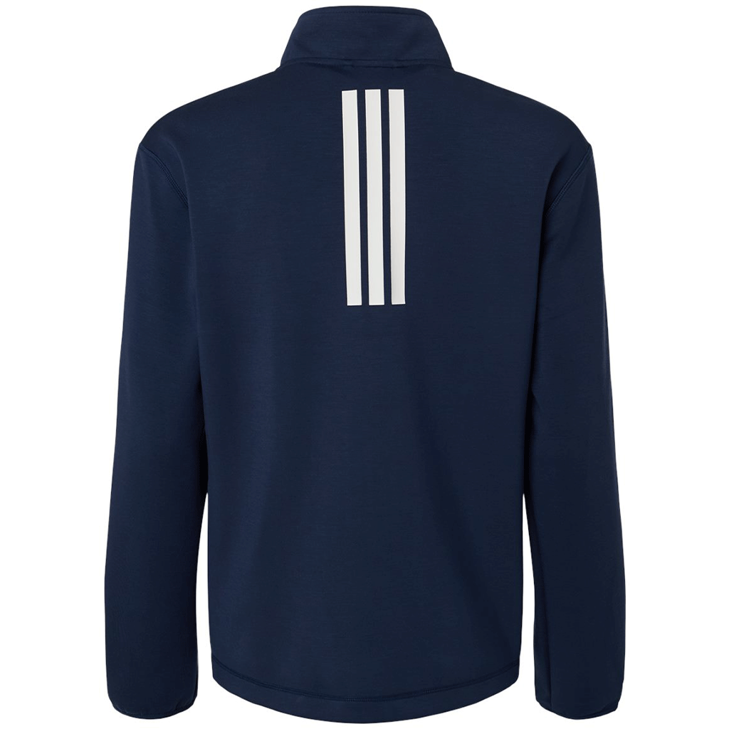 adidas Women's Team Navy Blue/White 3-Stripes Quarter-Zip Pullover