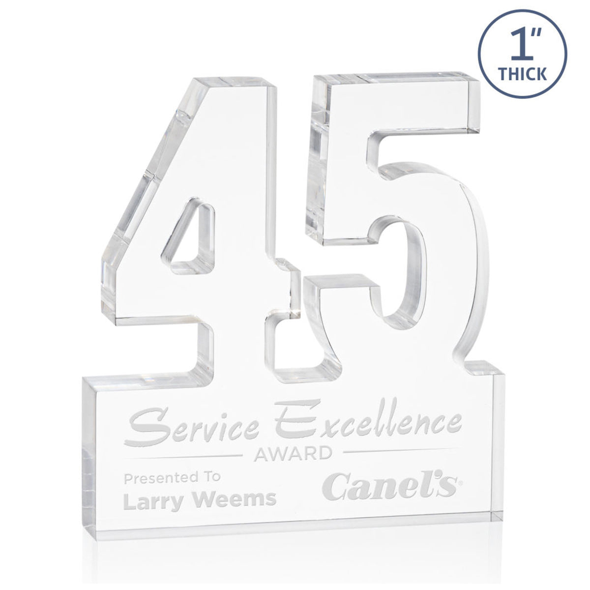 St. Regis Clear Astoria Award Number 45 - Laser Engraved