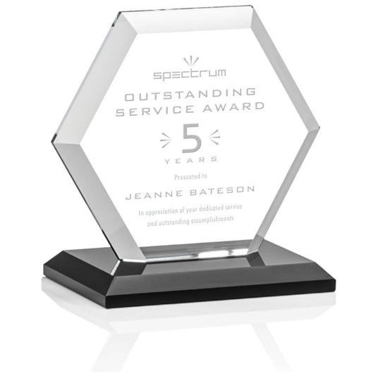 St. Regis Black Barnett Award 4" x 4.25" x 3" - Laser Engraved