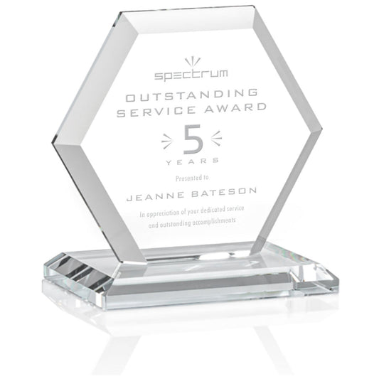St. Regis Clear Barnett Award 4" x 4.25" x 3" - Laser Engraved