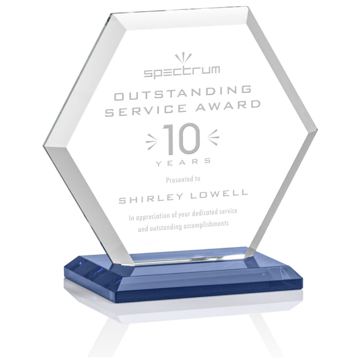 St. Regis Blue Barnett Award 5" x 5.25" x 3" - Laser Engraved