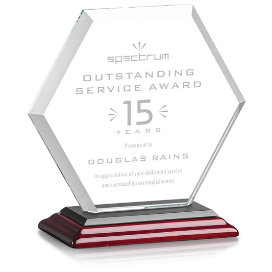 St. Regis Rosewood Barnett Award 6" x 6.25" x 3" - Laser Engraved