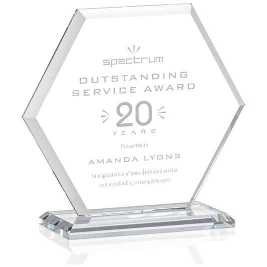 St. Regis Clear Barnett Award 7" x 7.25" x 3" - Laser Engraved