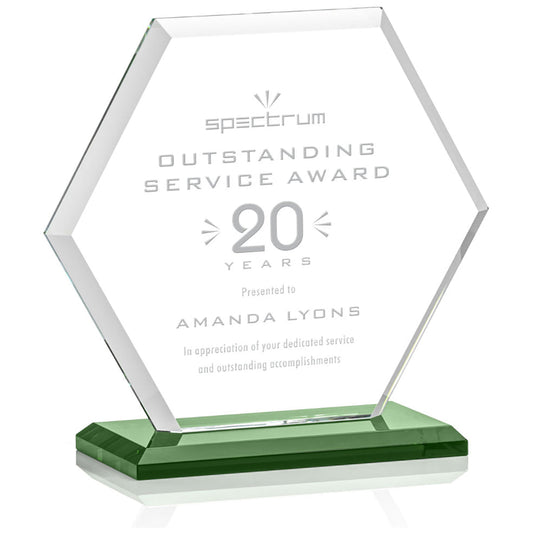 St. Regis Green Barnett Award 7" x 7.25" x 3" - Laser Engraved