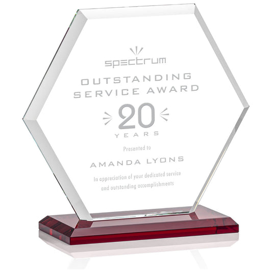 St. Regis Red Barnett Award 7" x 7.25" x 3" - Laser Engraved