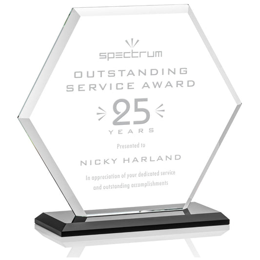 St. Regis Black Barnett Award 8" x 8.25" x 3" - Laser Engraved