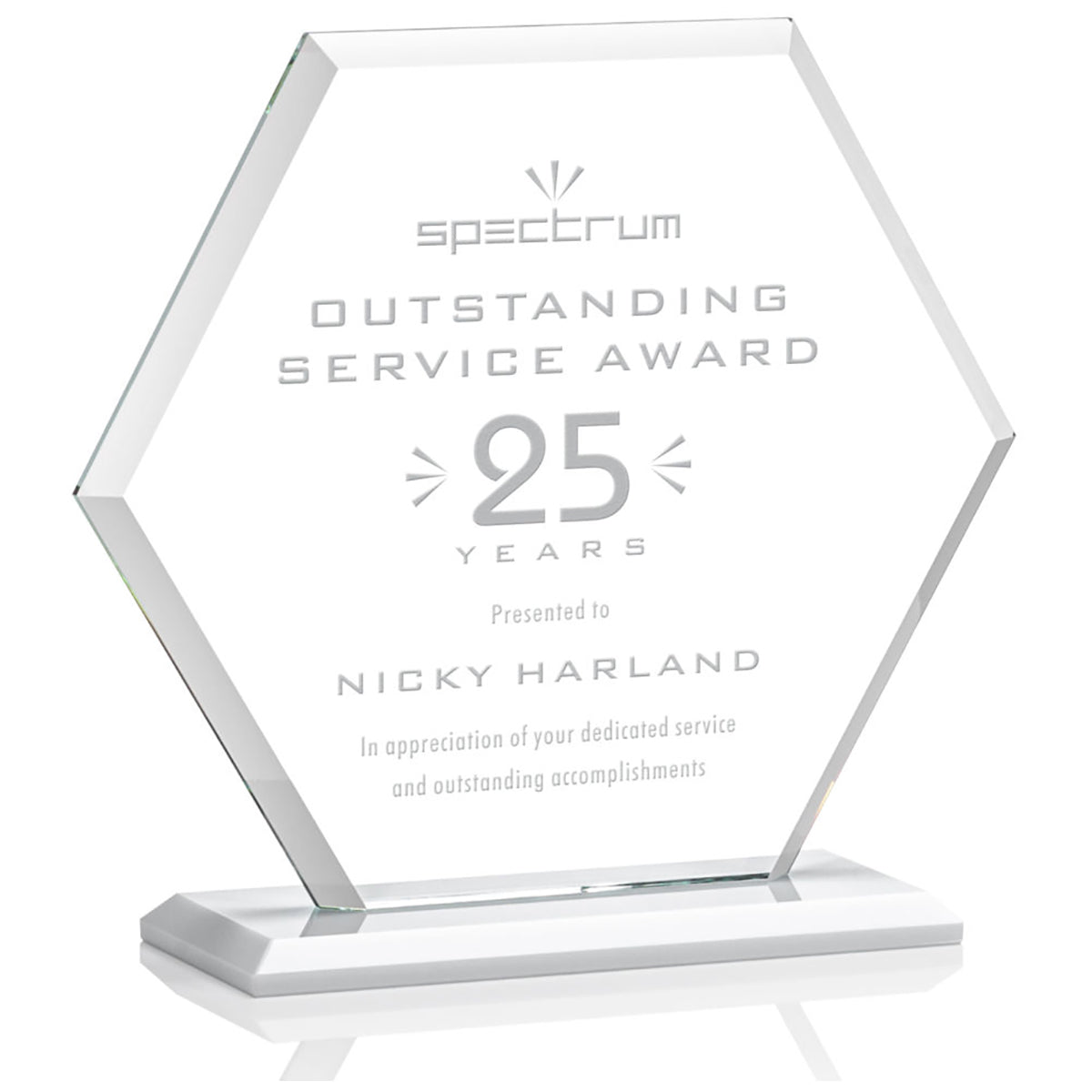 St. Regis Clear Barnett Award 8" x 8.25" x 3" - Laser Engraved