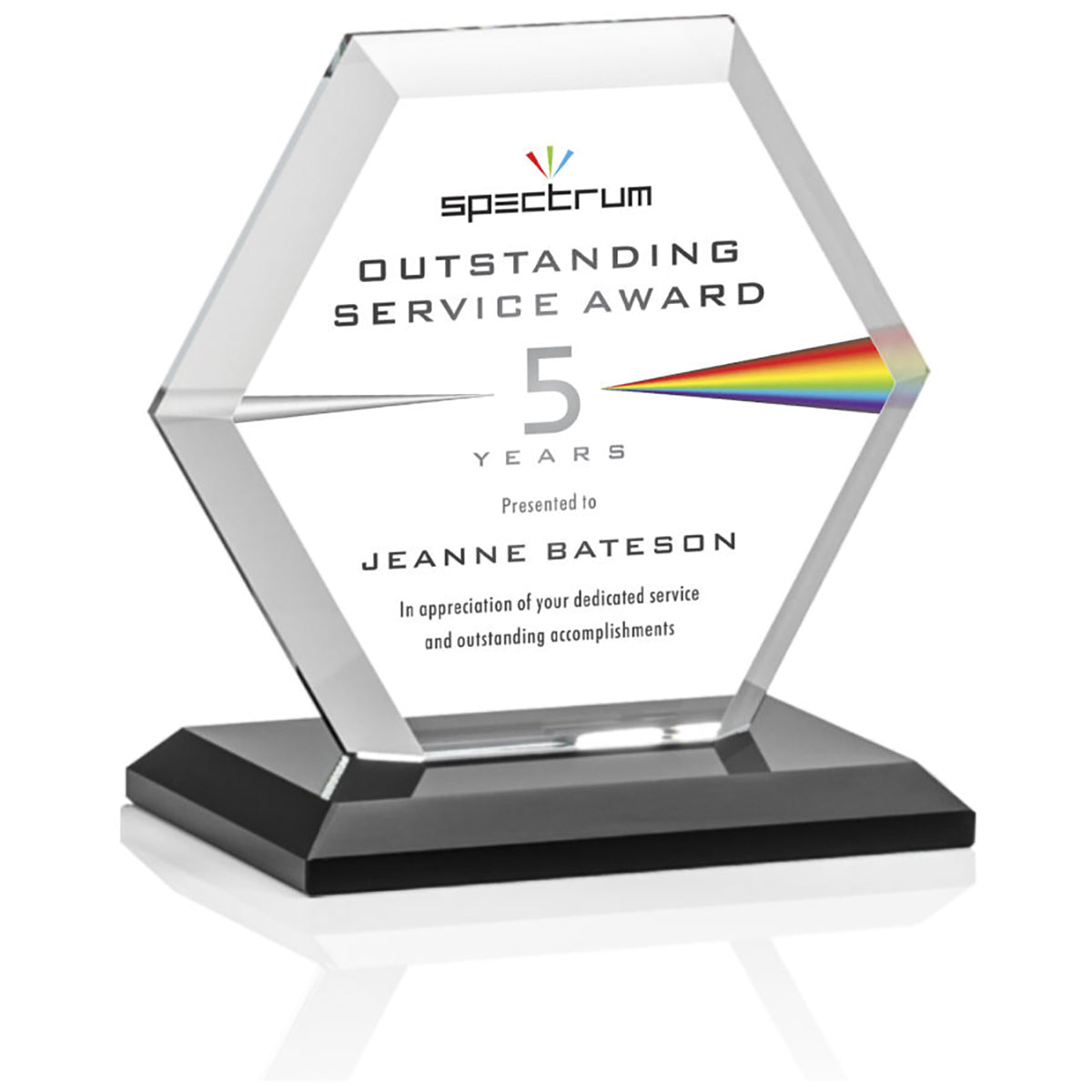St. Regis Black Barnett Award 4" x 4.25" x 3" - Printed