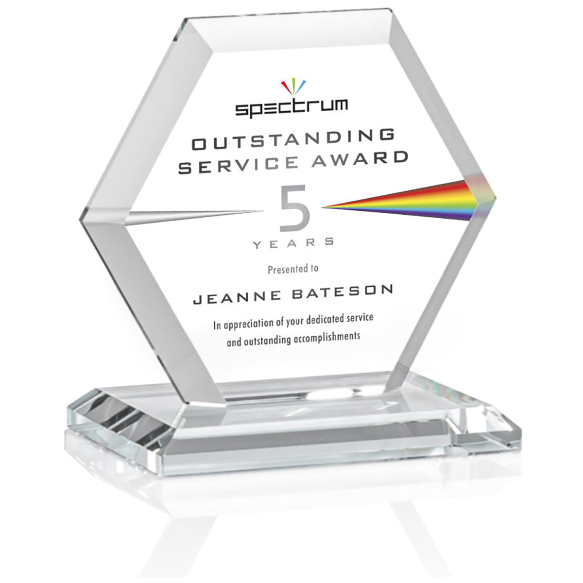 St. Regis Clear Barnett Award 4" x 4.25" x 3" - Printed