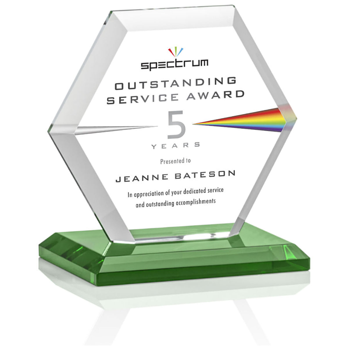 St. Regis Green Barnett Award 4" x 4.25" x 3" - Printed