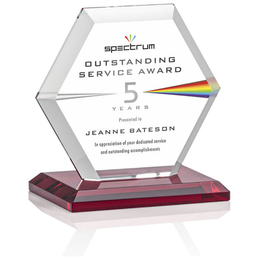 St. Regis Red Barnett Award 4" x 4.25" x 3" - Printed