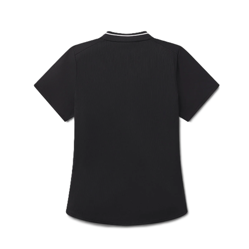 UNRL Women's Black Amelia Short Sleeve Polo