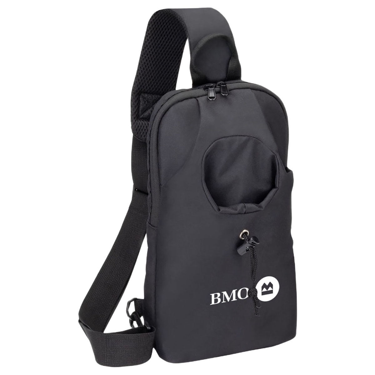 St. Regis Group Black Coriakin Adjustable Strap Sling Bag with Water Bottle Compartment