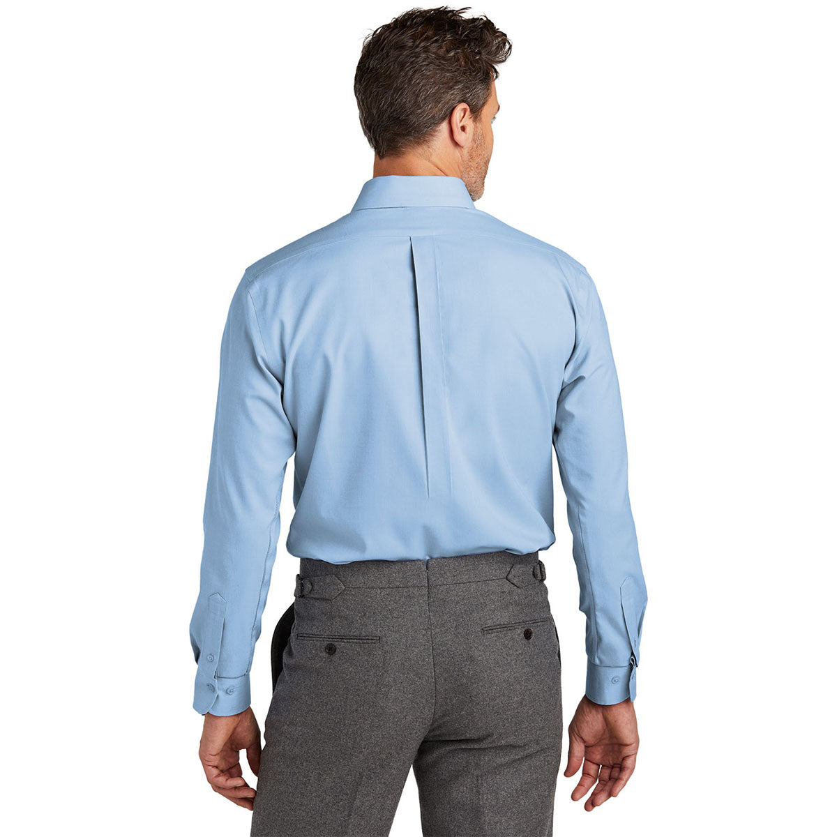 Brooks Brothers Men's Newport Blue Wrinkle-Free Stretch Nailhead Shirt