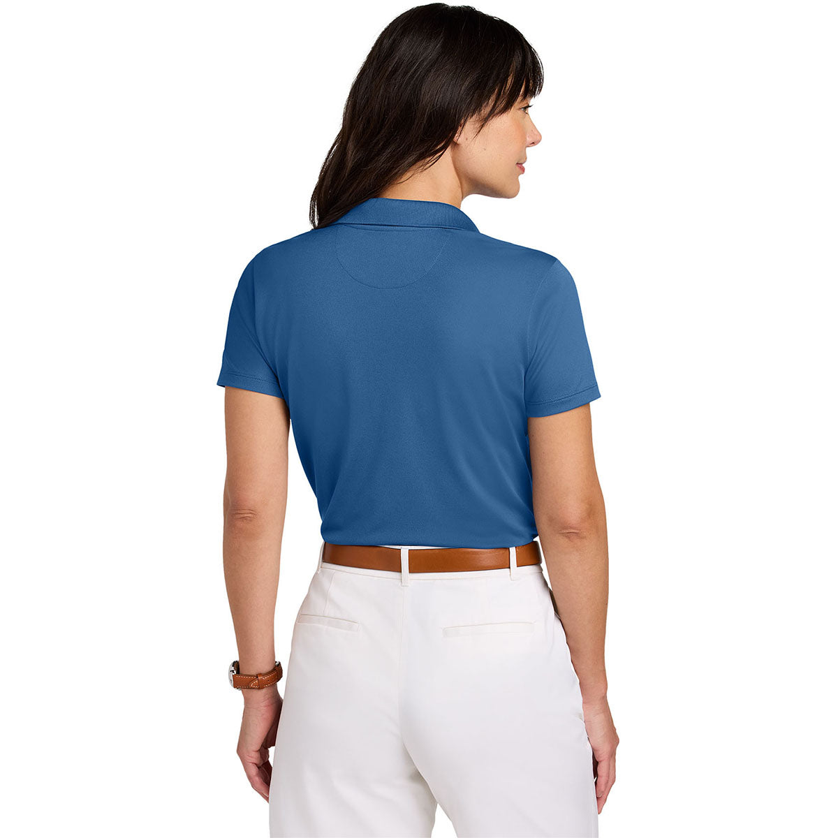 Brooks Brothers Women's Charter Blue Mesh Pique Performance Polo