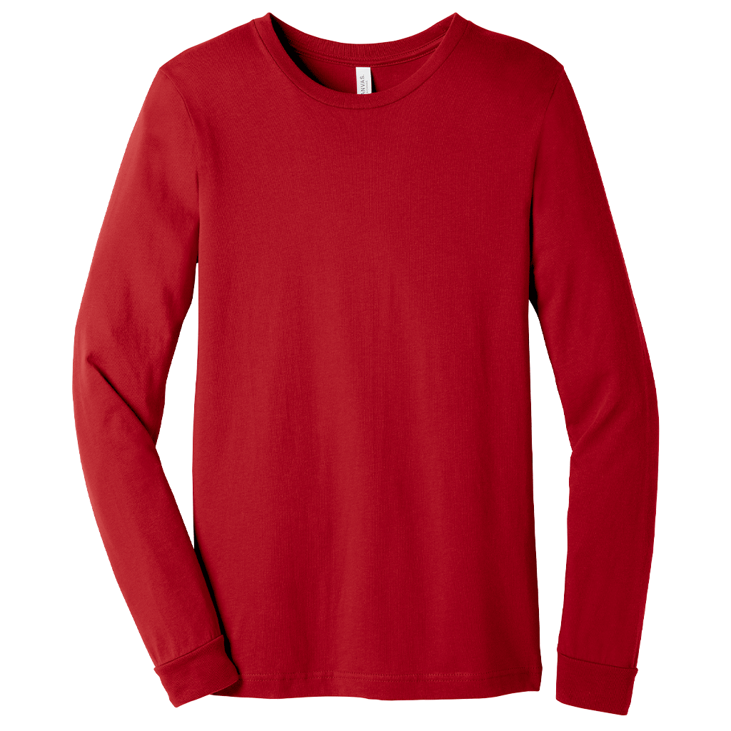 Bella + Canvas Unisex Red Jersey Long Sleeve Tee