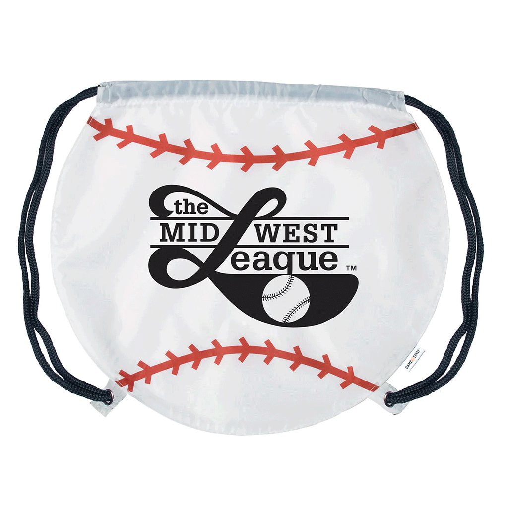Primeline  White Game Time! Baseball Drawstring Bag