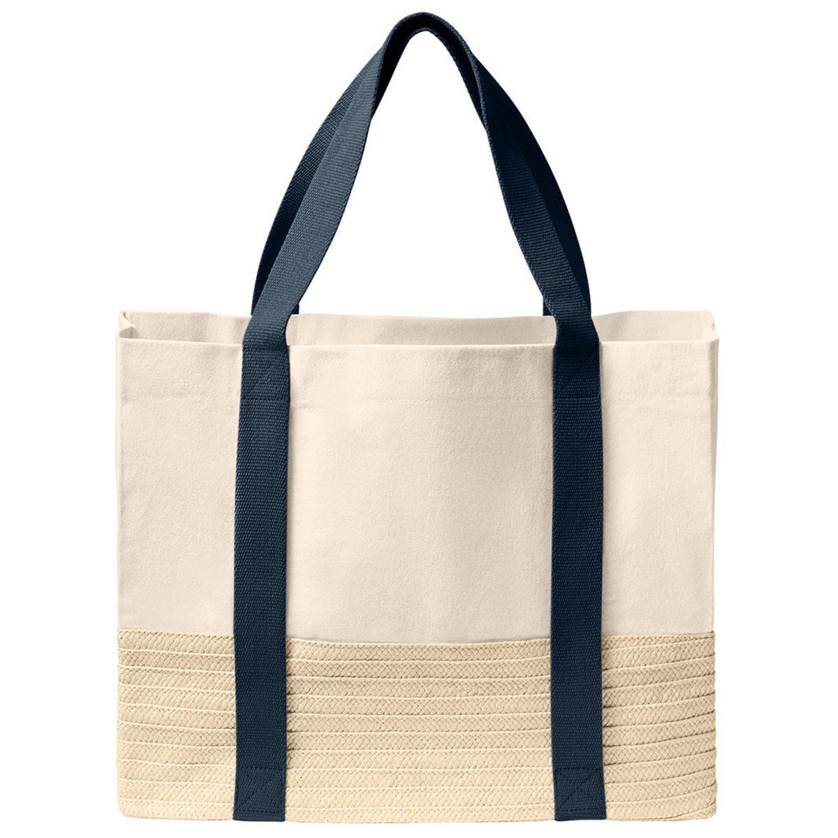 Port Authority River Blue Navy Straw Market Tote