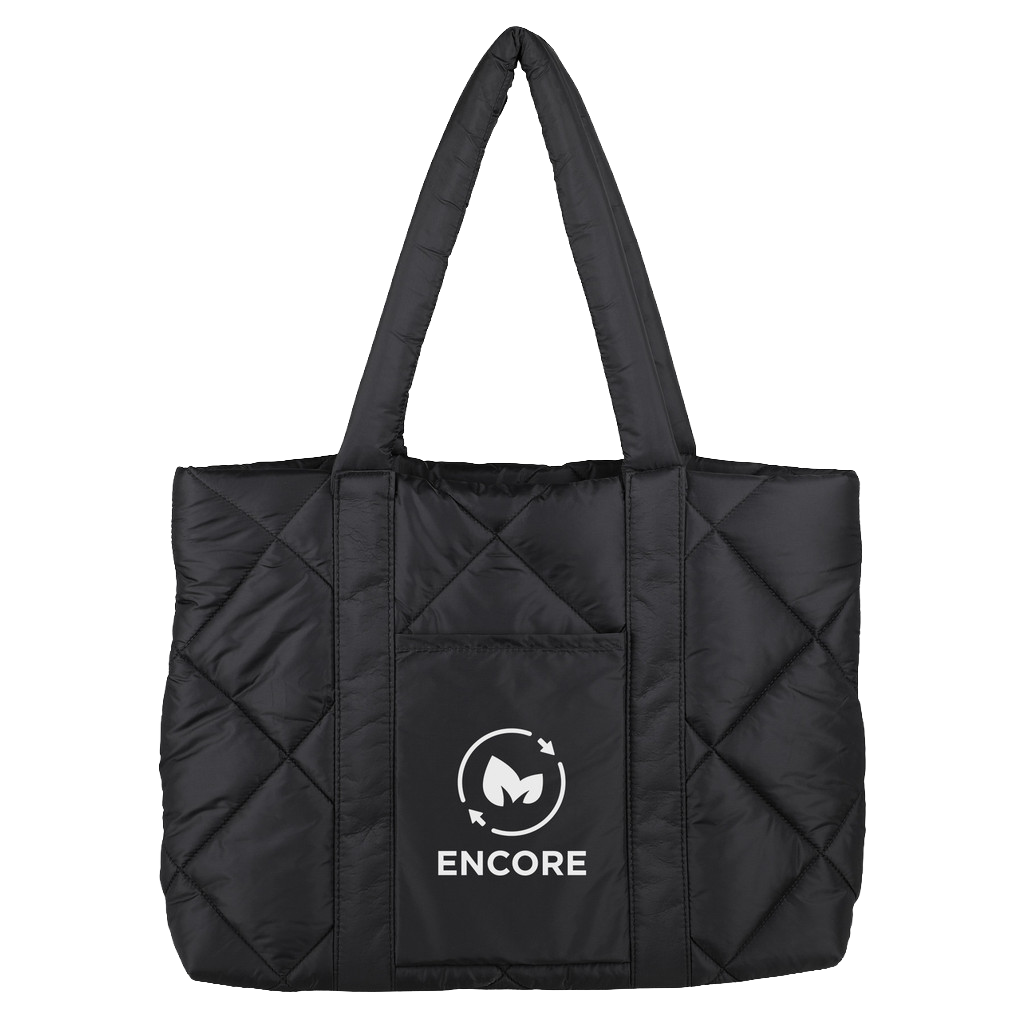 Beacon Black Quilted Puffer Nylon Tote