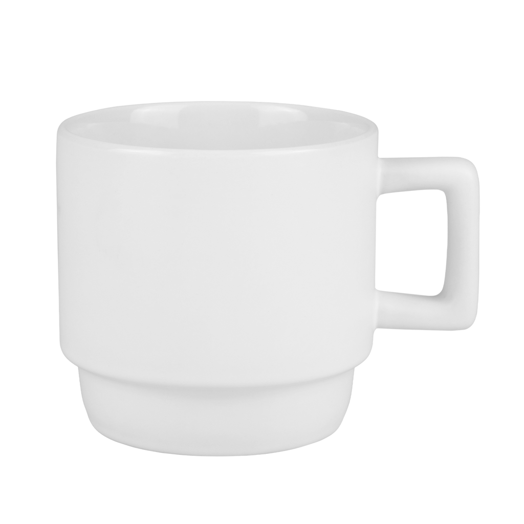 Best Promotions White 11 Oz. Ceramic Stacking Mug