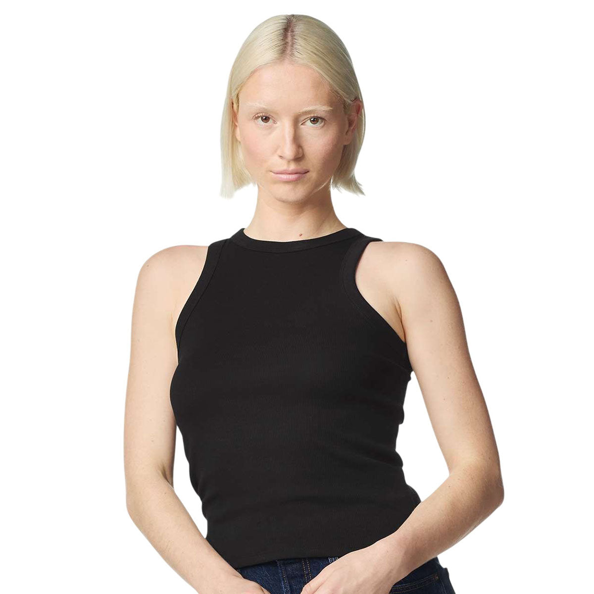 American Apparel Women's Black Baby Rib Tank