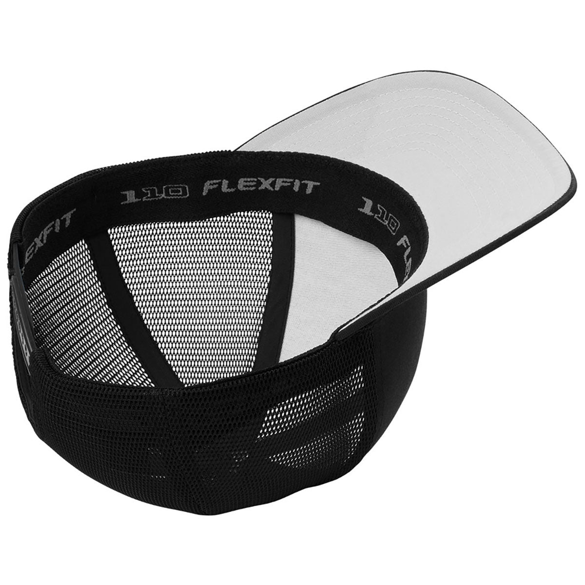 Port Authority Black/BlackFlexfit 110 Mesh Cap