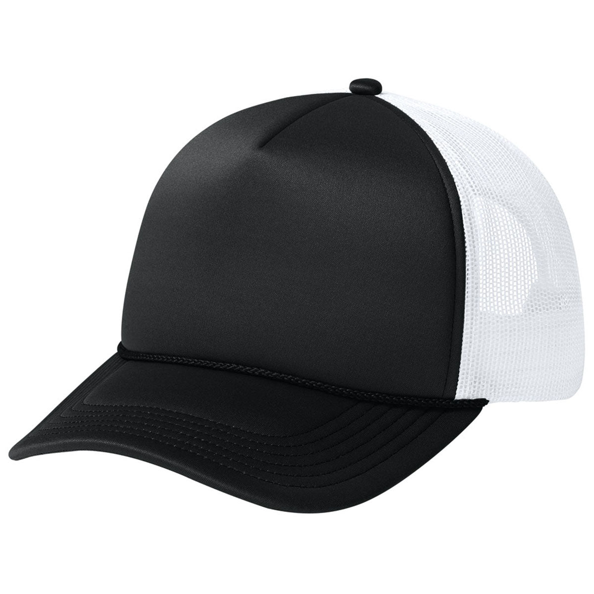 Port Authority Deep Black/Deep Black/White Foam Truck'N Cap