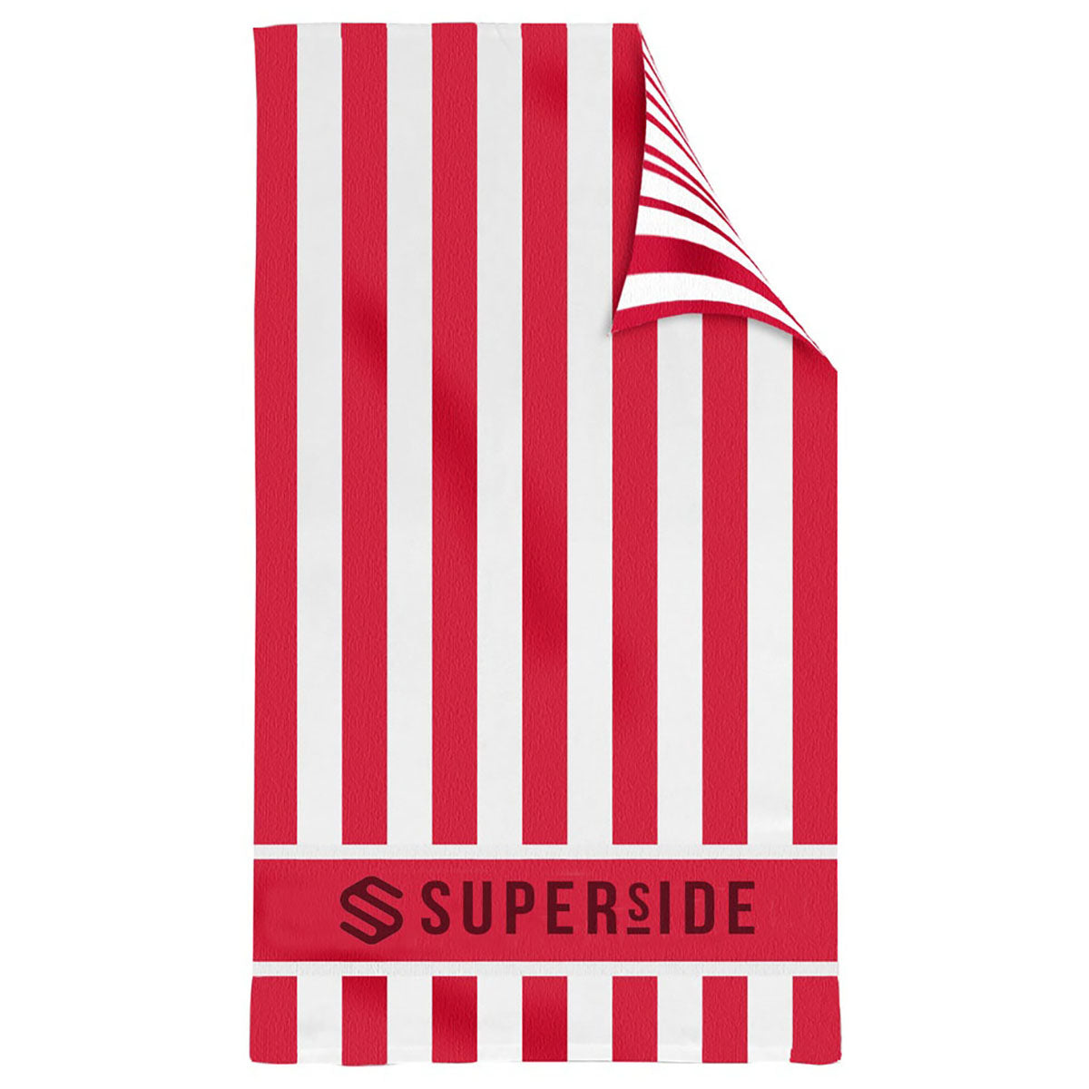 The Magnet Group Red Double Sided Cabana Stripe Beach Towel