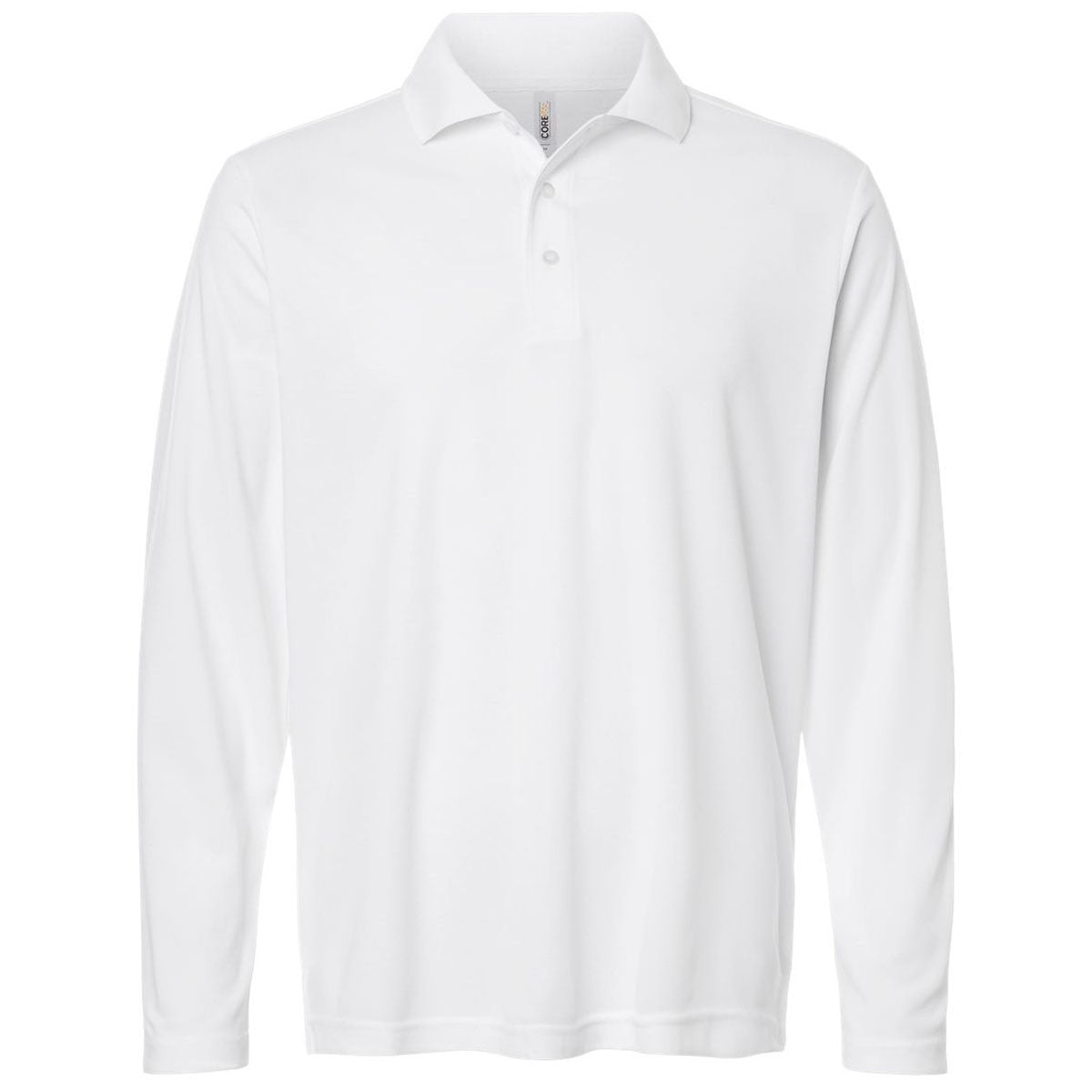 Core 365 Men's White Nova Performance Long Sleeve Pique Polo