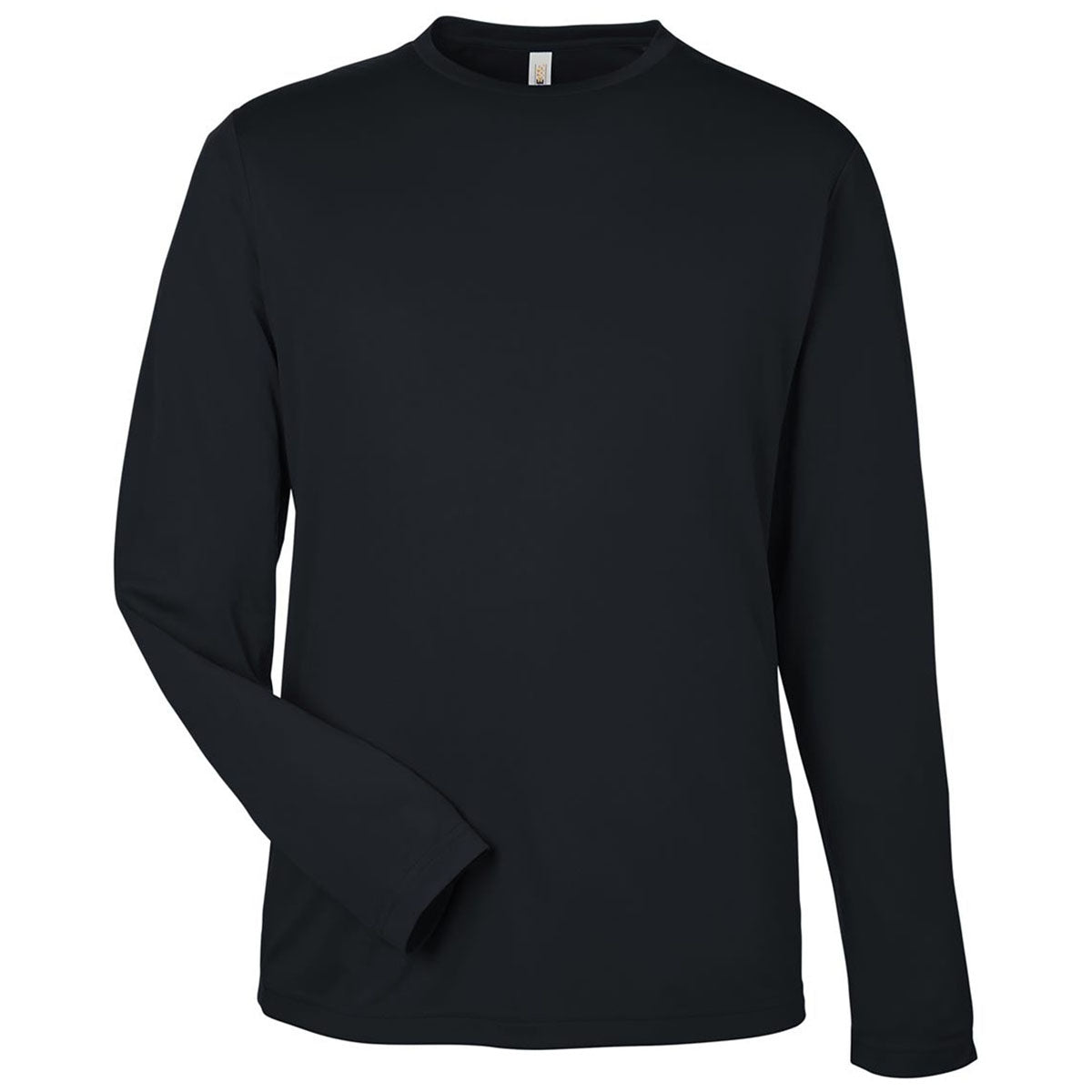 Core 365 Unisex Black Capital Long Sleeve Performance T-Shirt