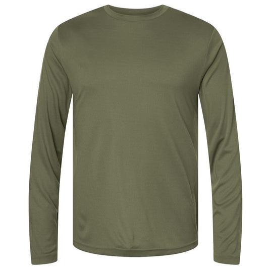 Core 365 Unisex Military Green Capital Long Sleeve Performance T-Shirt