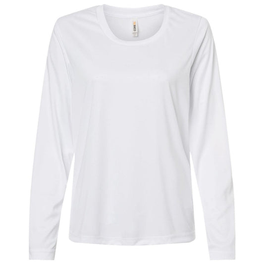 Core 365 Women's White Capital Performance Long Sleeve T-Shirt