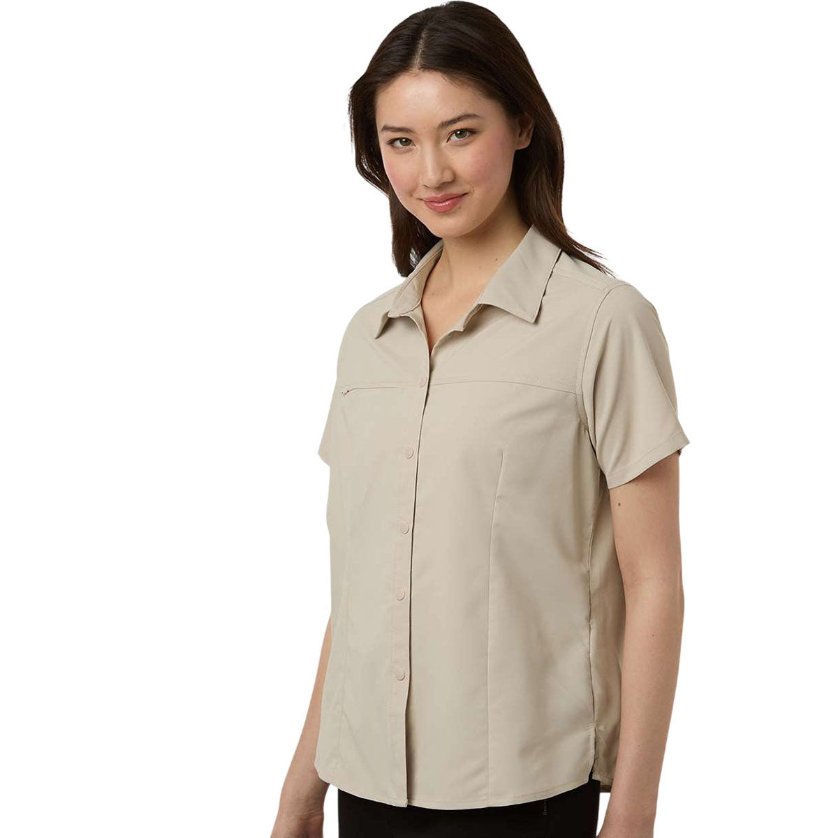 Core 365 Women's Stone UltraUVP Shoreline Short Sleeve Staff Shirt
