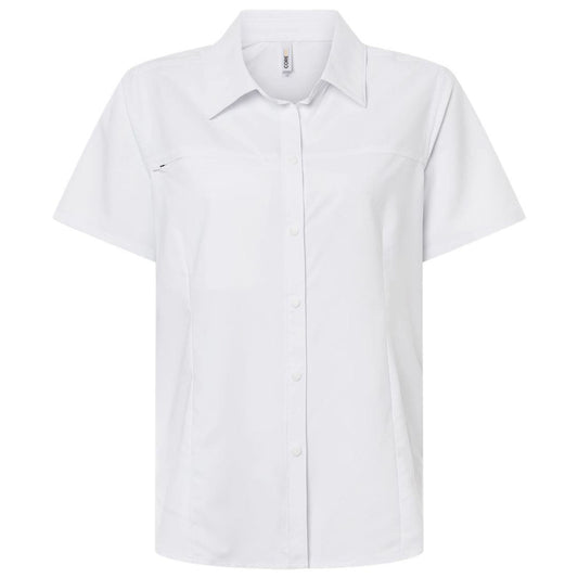 Core 365 Women's White UltraUVP Shoreline Short Sleeve Staff Shirt