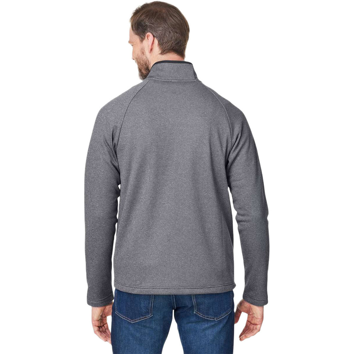 Core 365 Men's Black/White Venture Heathered Stripe Full-Zip