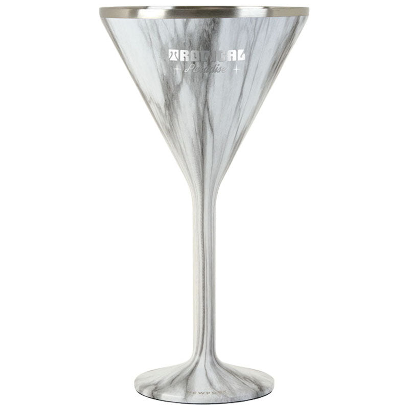 Snowfox White 8 oz. Double Wall Steel Stemmed Martini Glass