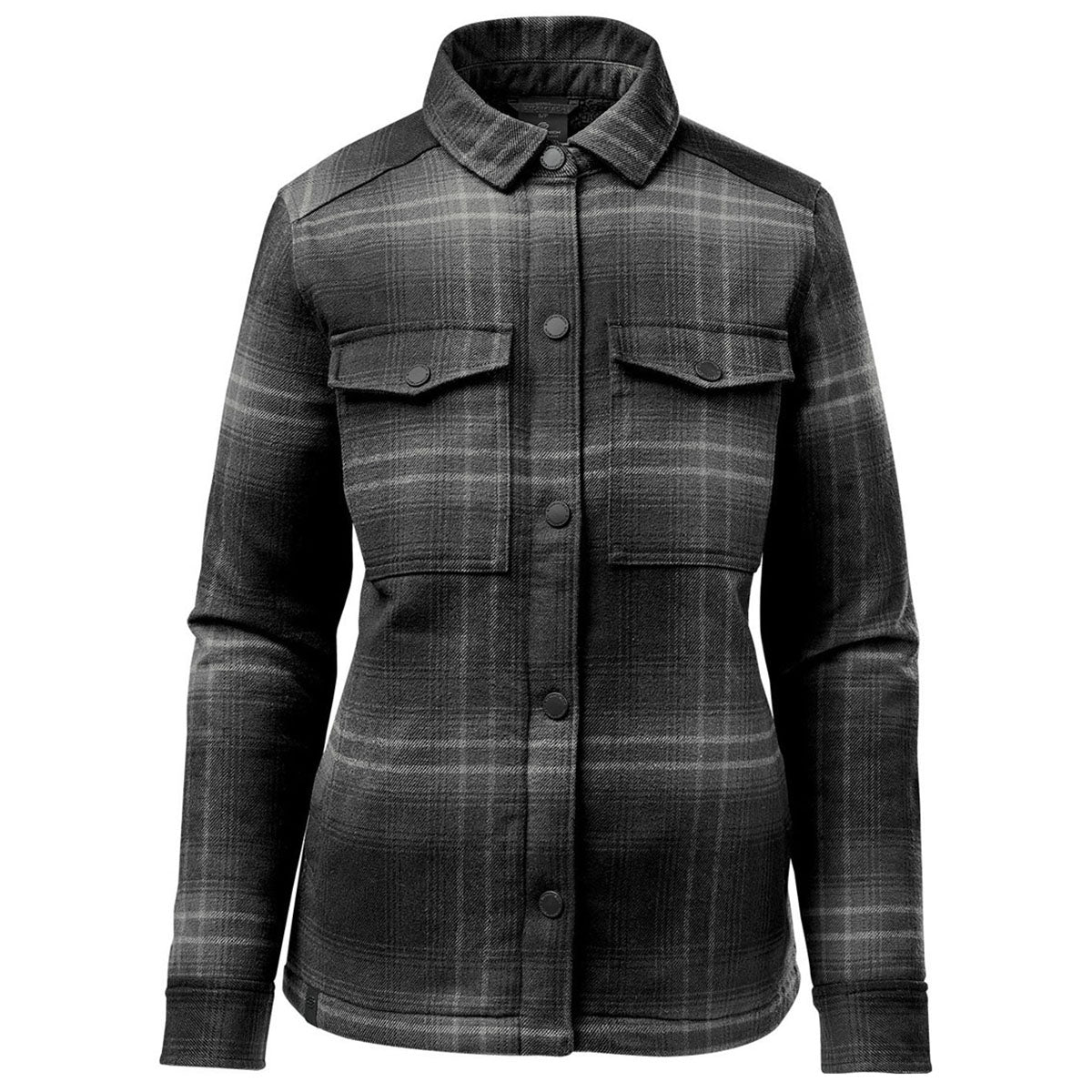 Stormtech Women's Carbon/Black Plaid Highland Sherpa Lined Plaid Jacket
