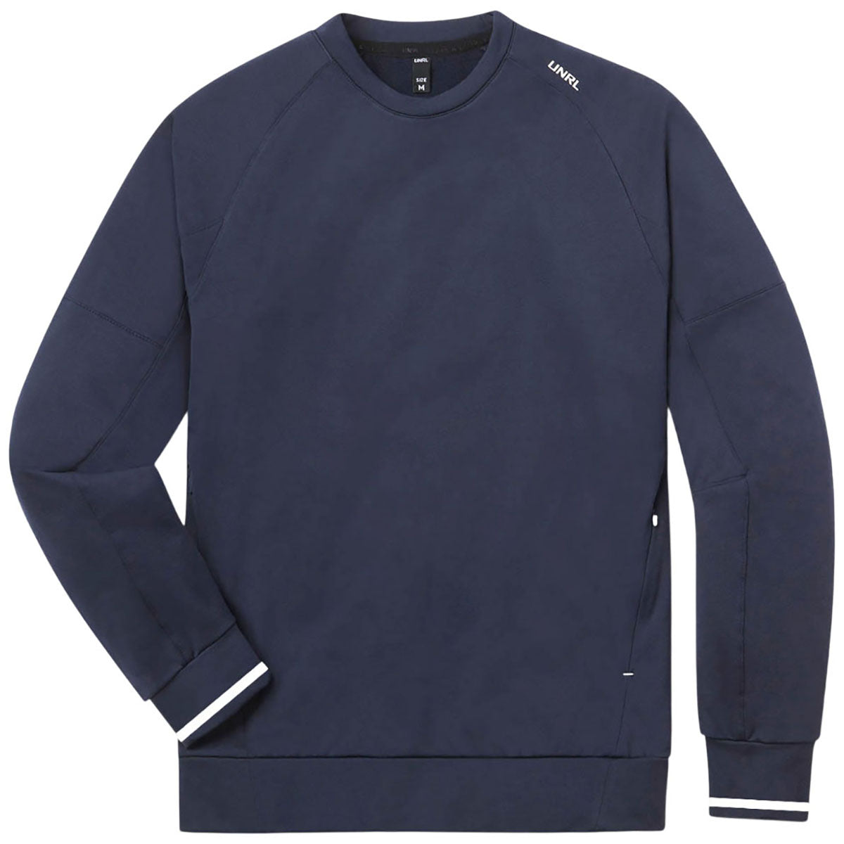UNRL Unisex Striped Navy Crossover Crewneck