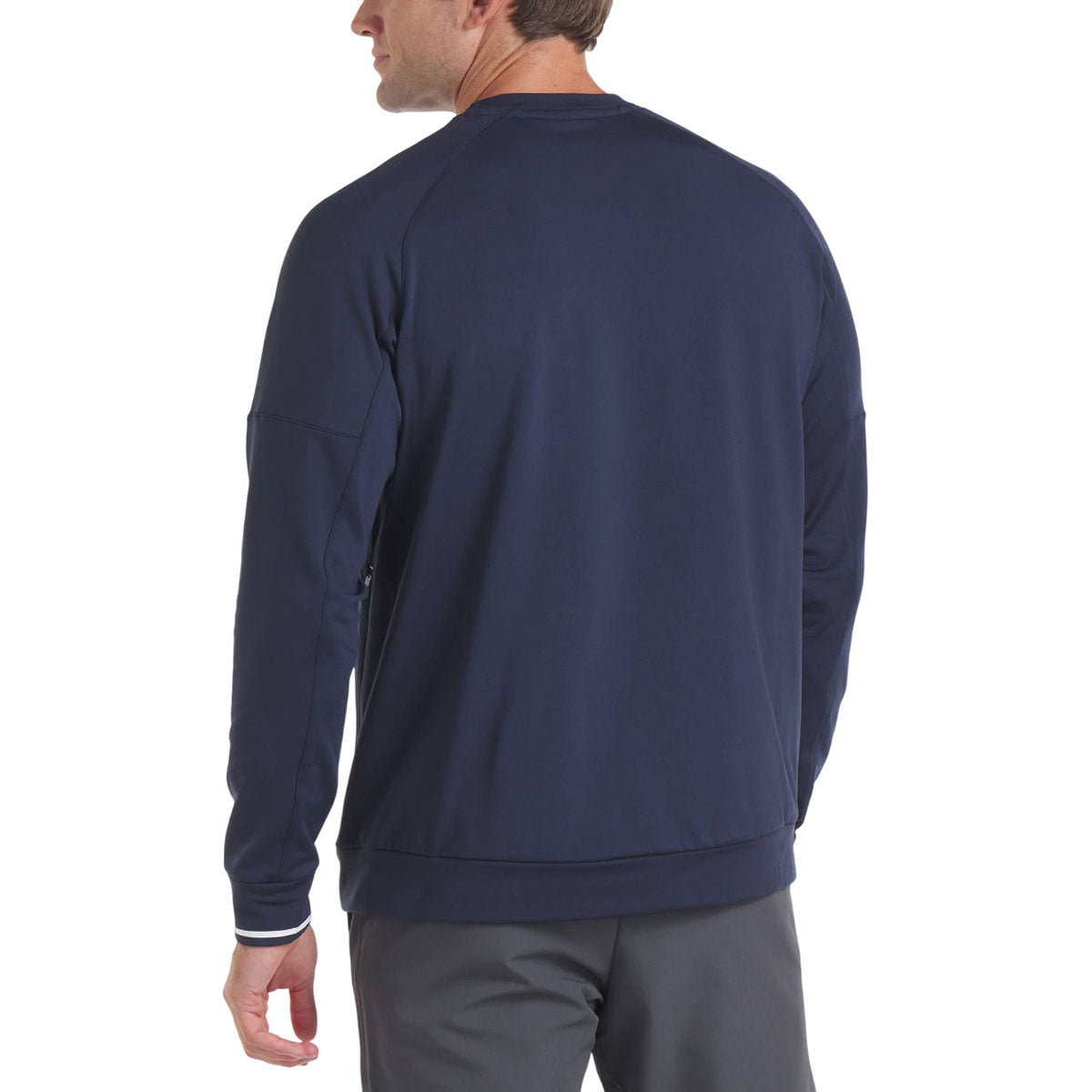 UNRL Unisex Striped Navy Crossover Crewneck
