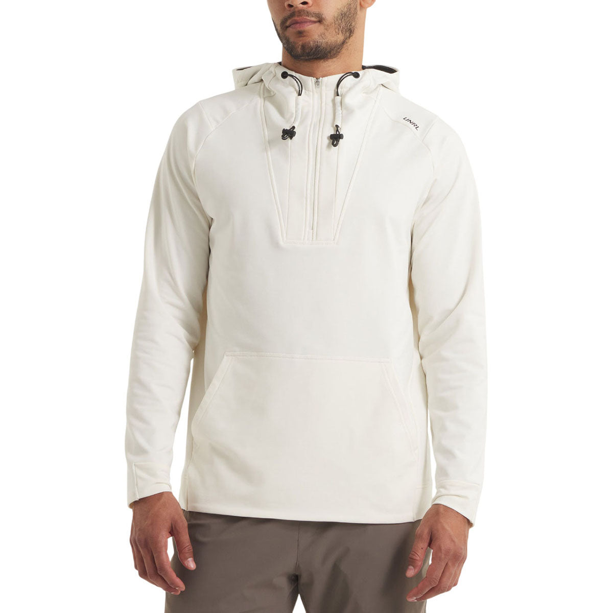 UNRL Men's Coconut Crossover Half-Zip Hoodie