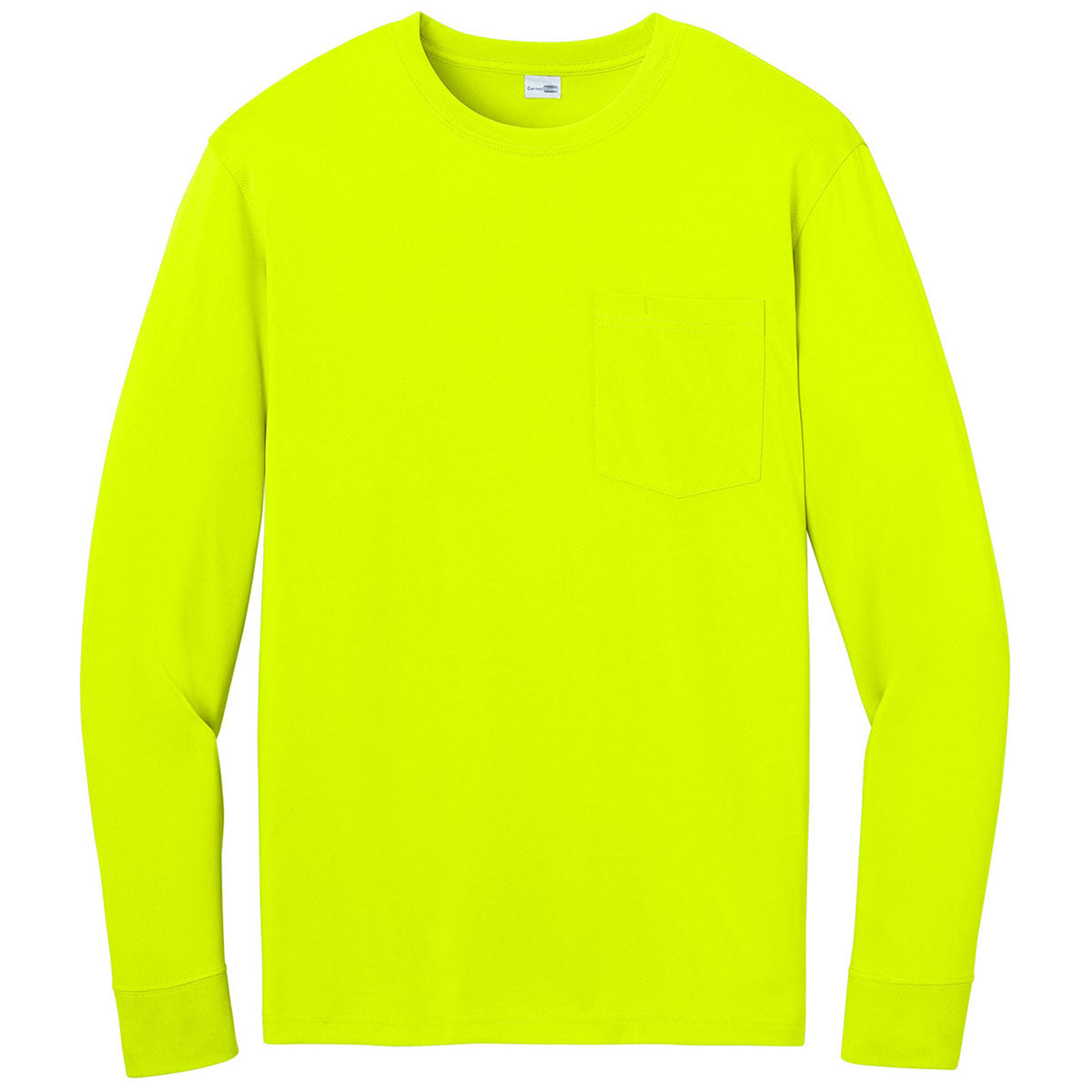 CornerStone Men's Safety Yellow Workwear Pro Long Sleeve Pocket Tee