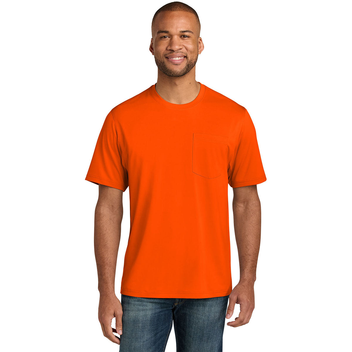 CornerStone Men's Safety Orange Workwear Pro Short Sleeve Pocket Tee