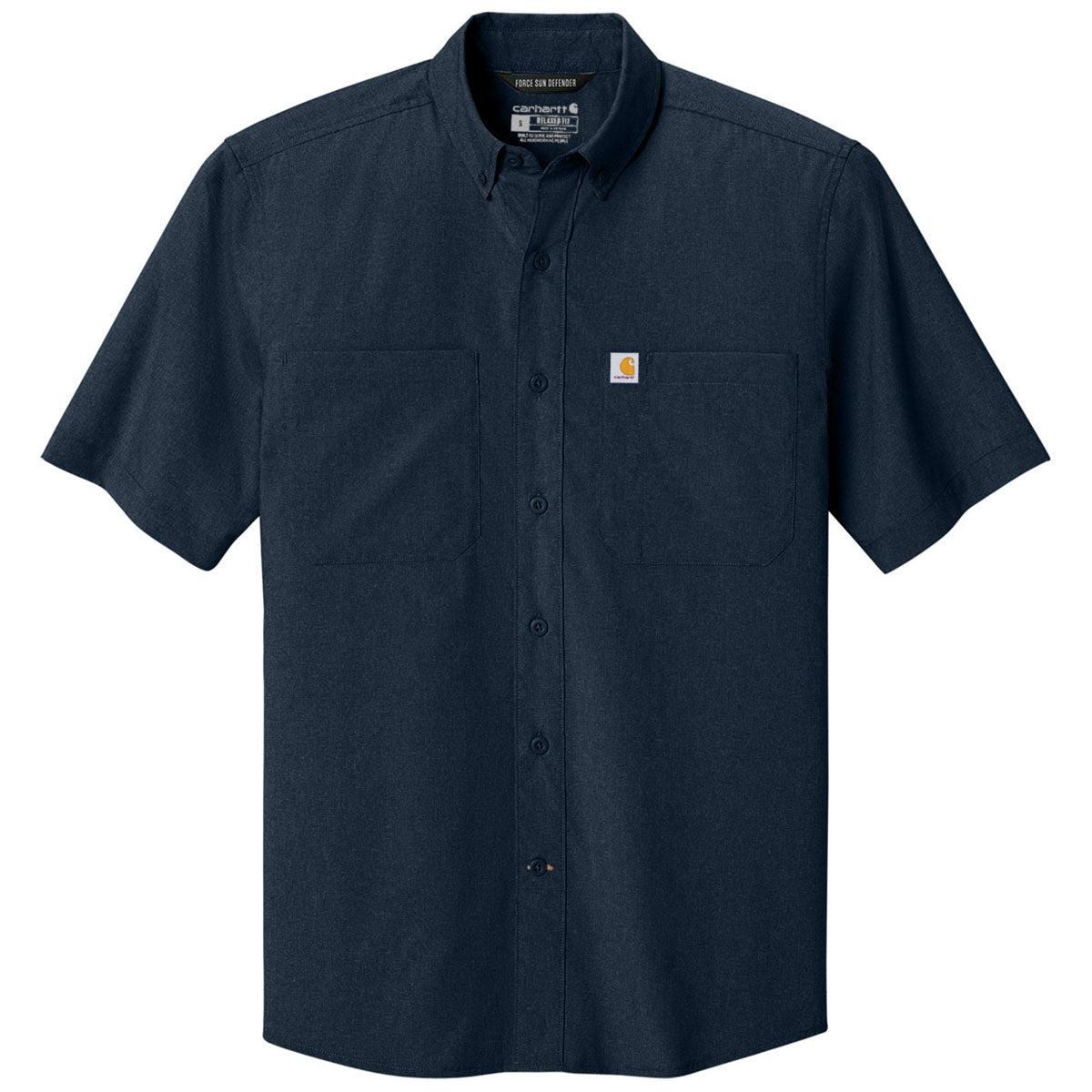 Carhartt Men's Navy Force Sun Defender Short Sleeve Shirt