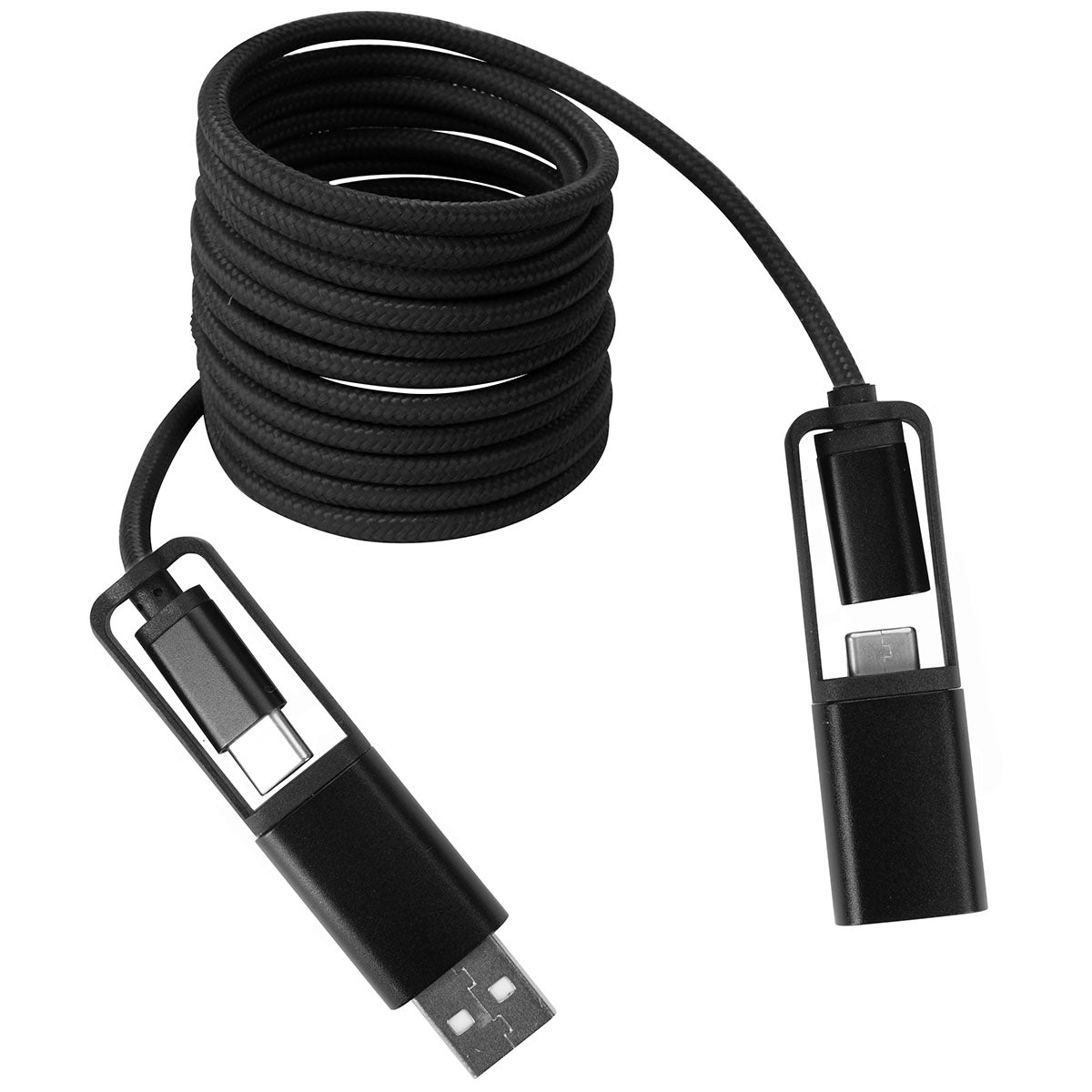 Koozie Group Black All-Over Braided Long Cable Extender