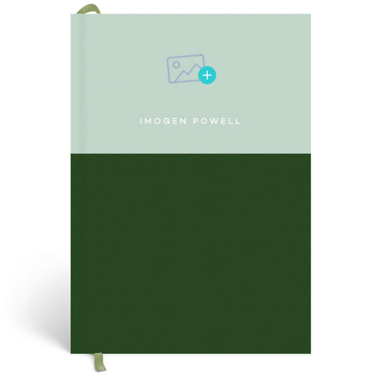 Papier Green/Dark Green Colorblock Plain Notebook