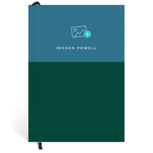 Papier Navy/Dark Green Colorblock Recipe Journal
