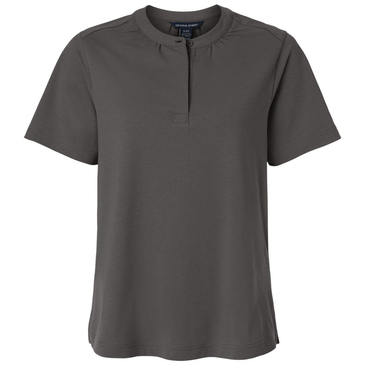 Devon & Jones Women's Graphite Seaton Pebble Textured Polo